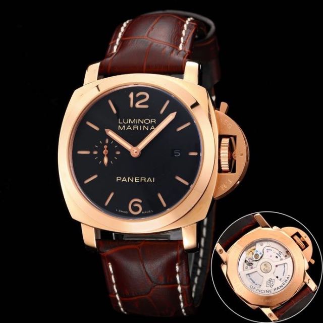 Panerai Watch 5A Quality P9001 Movement Gold Case 44mm Noob Factory Luminor Watch PAM393