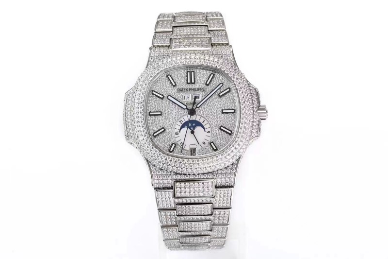 Patek Philippe PP Watch Best Quality 324 Full Function Diamond Movement 40mm Nautilus
