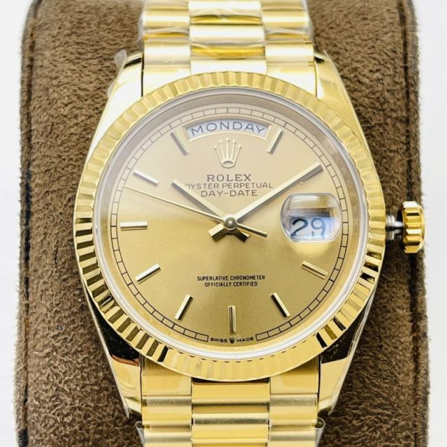 Rolex Watch 5A Quality ETA 2836 Movement 904L Steel 36mm Noob Factory Day Date Watch