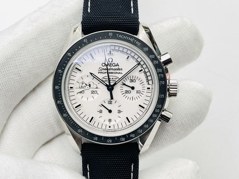 Omega Watch 5A Quality Manual Chain Timing Movement Stainless Steel 42mm Noob Factory Speedmaster Snoopy Watch