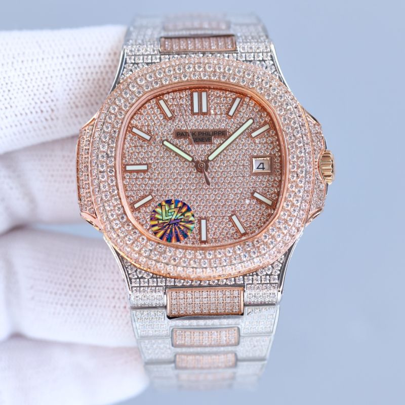 Patek Philippe PP Watch Best Quality 324 Full Function Movement Full  Diamond 40mm Nautilus Watch