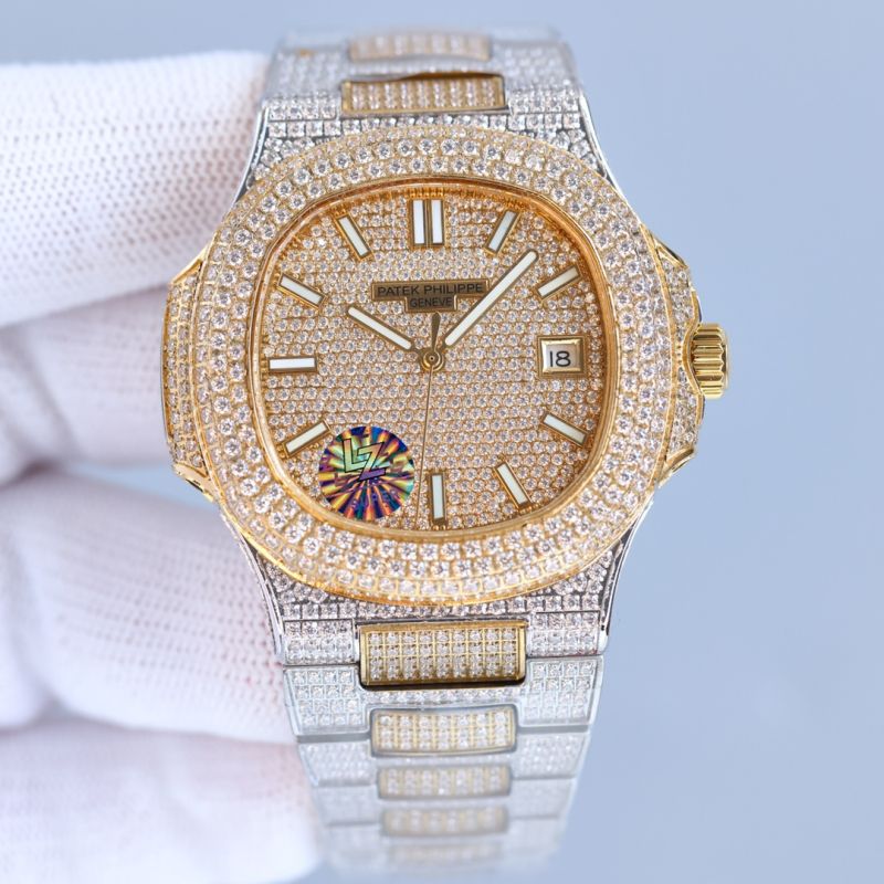 Patek Philippe PP Watch Best Quality 324 Full Function Movement Full  Diamond 40mm Nautilus Watch