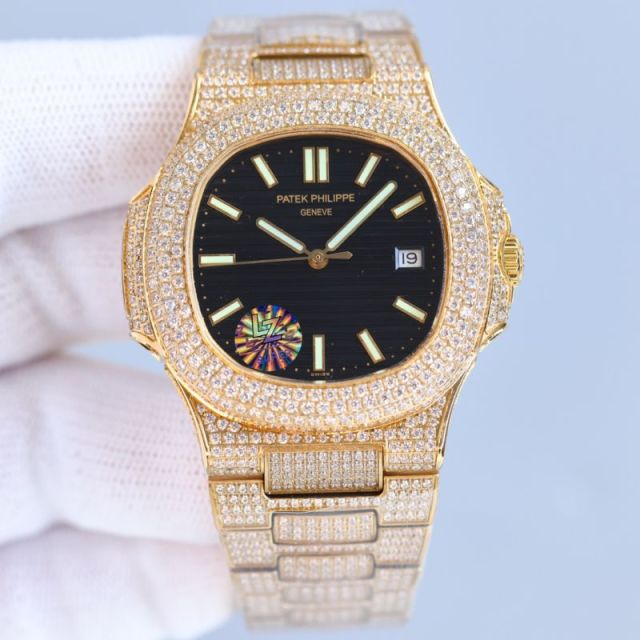 Patek Philippe PP Watch Best Quality 324 Full Function Movement Full  Diamond 40mm Nautilus Watch