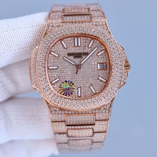 Patek Philippe PP Watch Best Quality 324 Full Function Movement Full  Diamond 40mm Nautilus Watch