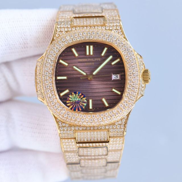 Patek Philippe PP Watch Best Quality 324 Full Function Movement Full  Diamond 40mm Nautilus Watch