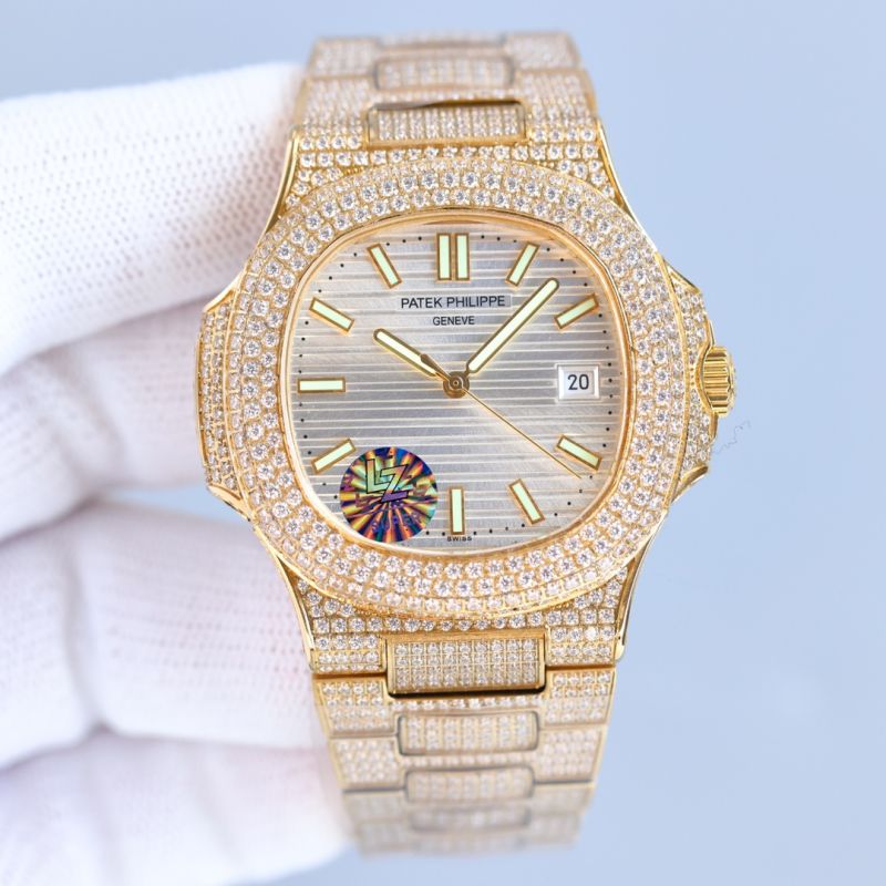 Patek Philippe PP Watch Best Quality 324 Full Function Movement Full  Diamond 40mm Nautilus Watch