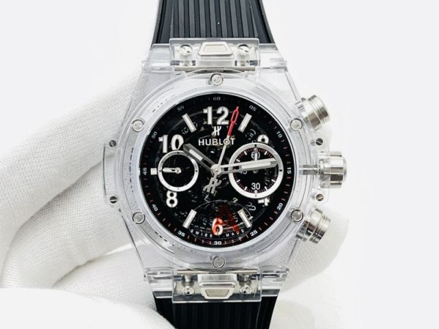 Hublot Watch 5A Quality HUB1240 Timing Movement Transparent case 45mm Noob Factory Big Bang Watch