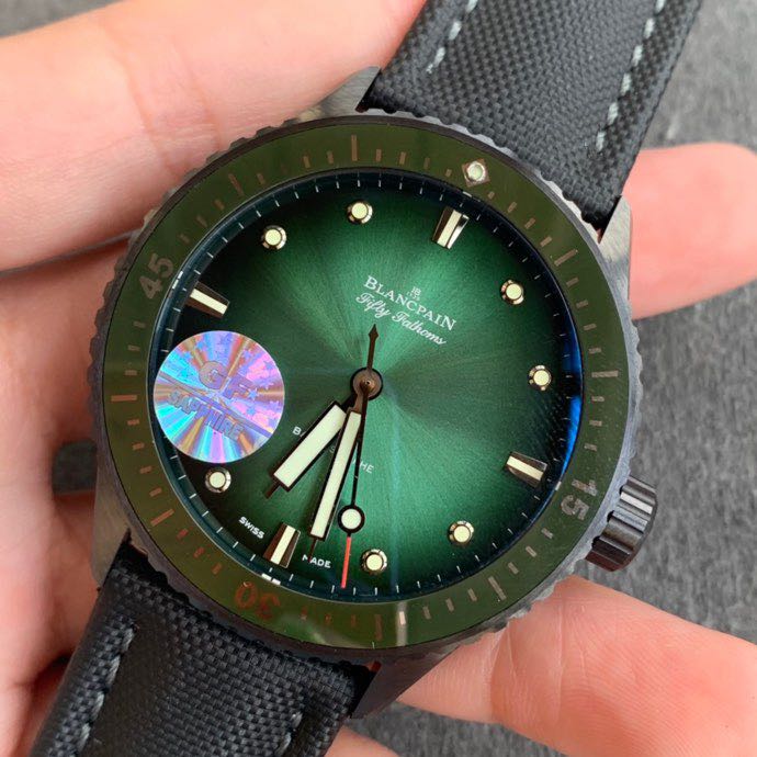 Replica Blancpain 5A Quality A1151 Movement Ceramic Case 1：1 43mm GF Fifty Fathoms Watch