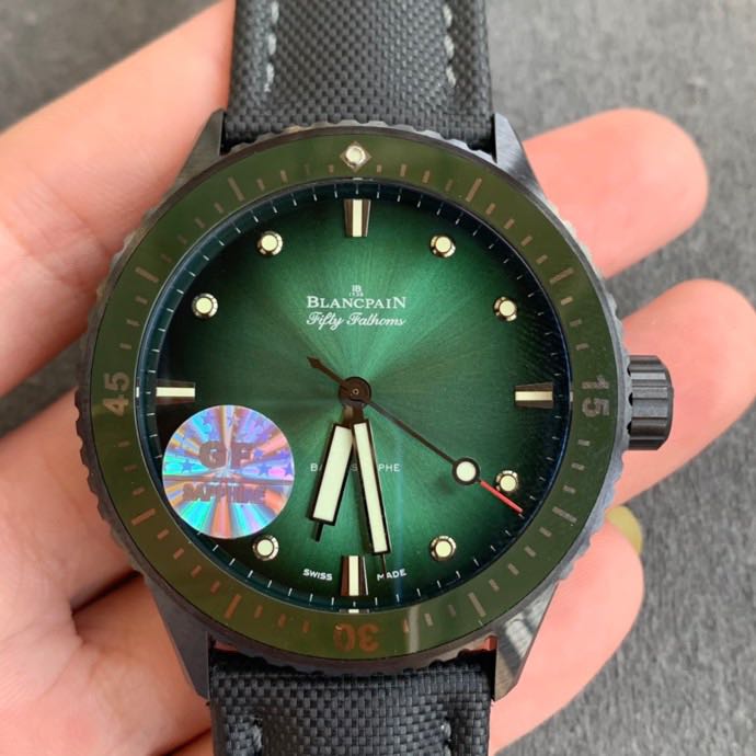Replica Blancpain 5A Quality A1151 Movement Ceramic Case 1：1 43mm GF Fifty Fathoms Watch