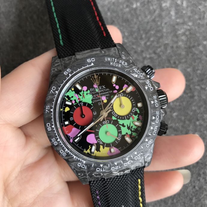 Replica Rolex 5A Quality 7750 Timing Function Movement Carbon Case 1：1 40mm Noob Factory Daytona Watch