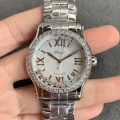 Replica Chopard Watch 5A Quality ETA 2892 Movement Stainless Steel 1：1 36mm Lady Happy Diamond Watch