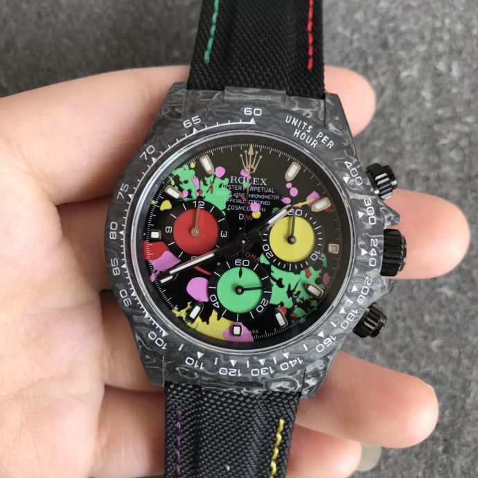 Replica Rolex 5A Quality 7750 Timing Function Movement Carbon Case 1：1 40mm Noob Factory Daytona Watch
