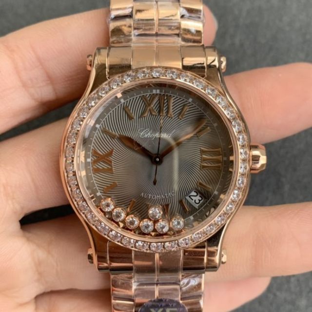 Replica Chopard Watch 5A Quality ETA 2892 Movement Stainless Steel 1：1 36mm Lady Happy Diamond Watch