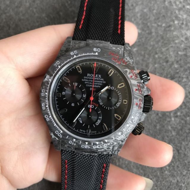 Replica Rolex 5A Quality 7750 Timing Function Movement Carbon Case 1：1 40mm Noob Factory Daytona Watch
