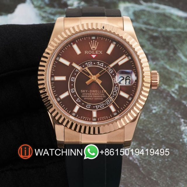 Replica Rolex Watch 5A Quality 9001 Clone Movement 904L Steel 1：1 42mm Noob Factory Sky Dweller Watch