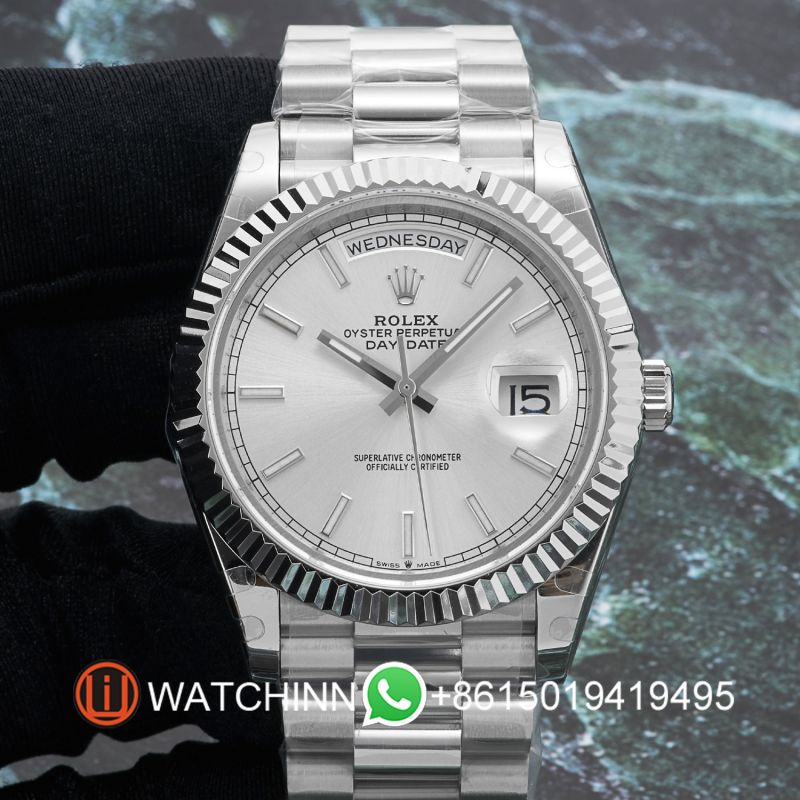 Replica Rolex 5A Quality ETA 2836 Movement 904L Steel 1：1 40mm Noob Factory Day Date Watch