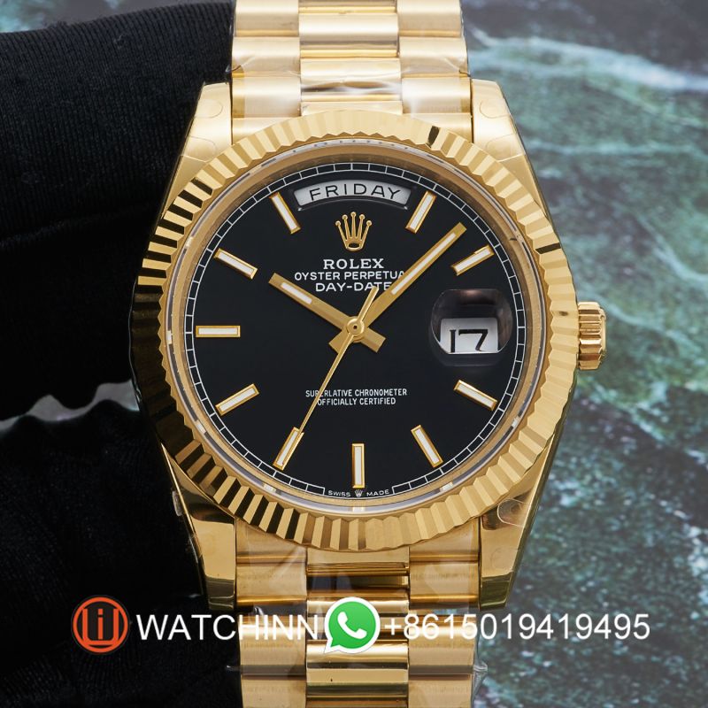 Replica Rolex 5A Quality ETA 2836 Movement 904L Steel 1：1 40mm Noob Factory Day Date Watch