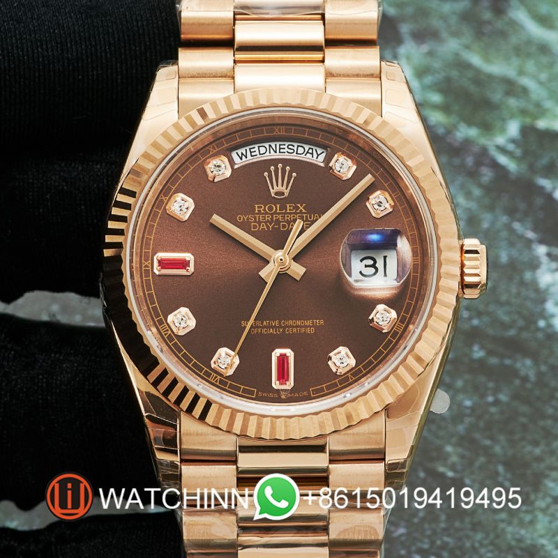 Replica Rolex 5A Quality ETA 2836 Movement 904L Steel 1：1 36mm Noob Factory Day Date Watch