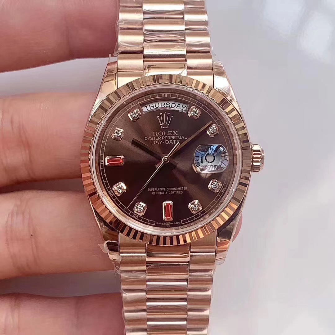 Replica Rolex 5A Quality ETA 2836 Movement 904L Steel 1：1 36mm Noob Factory Day Date Watch