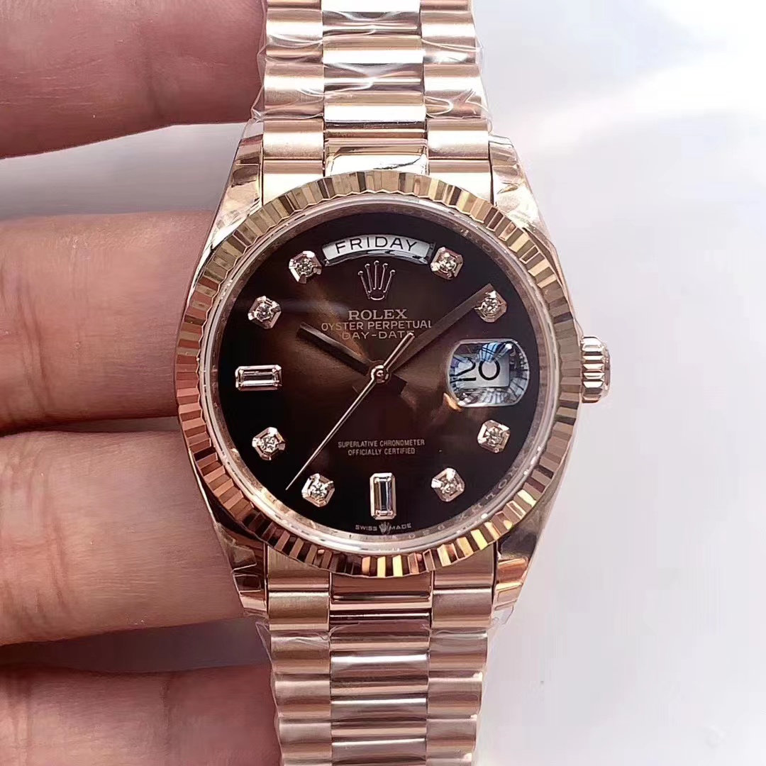 Replica Rolex 5A Quality ETA 2836 Movement 904L Steel 1：1 36mm Noob Factory Day Date Watch