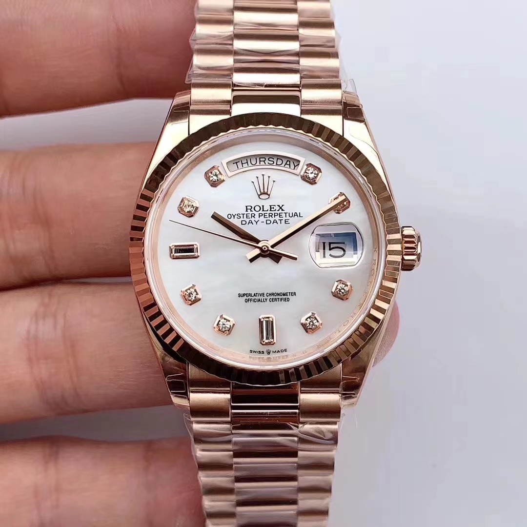 Replica Rolex 5A Quality ETA 2836 Movement 904L Steel 1：1 36mm Noob Factory Day Date Watch