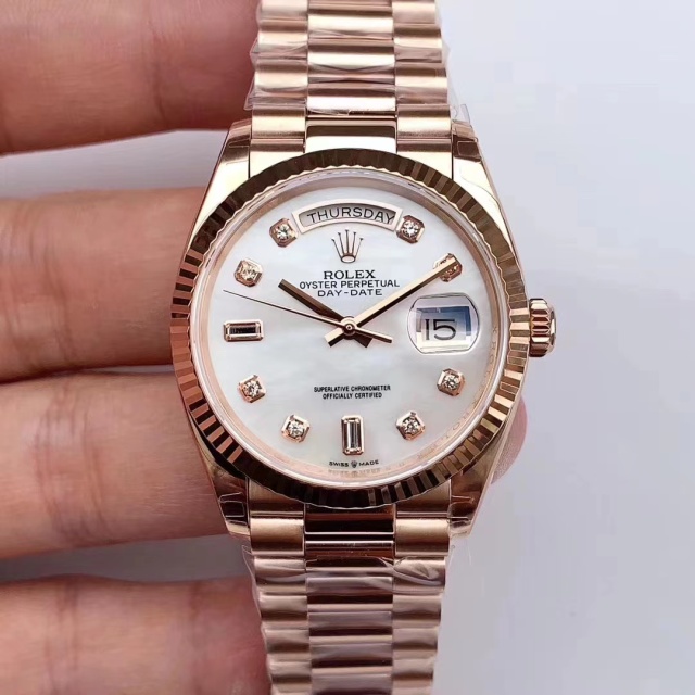 Replica Rolex 5A Quality ETA 2836 Movement 904L Steel 1：1 36mm Noob Factory Day Date Watch