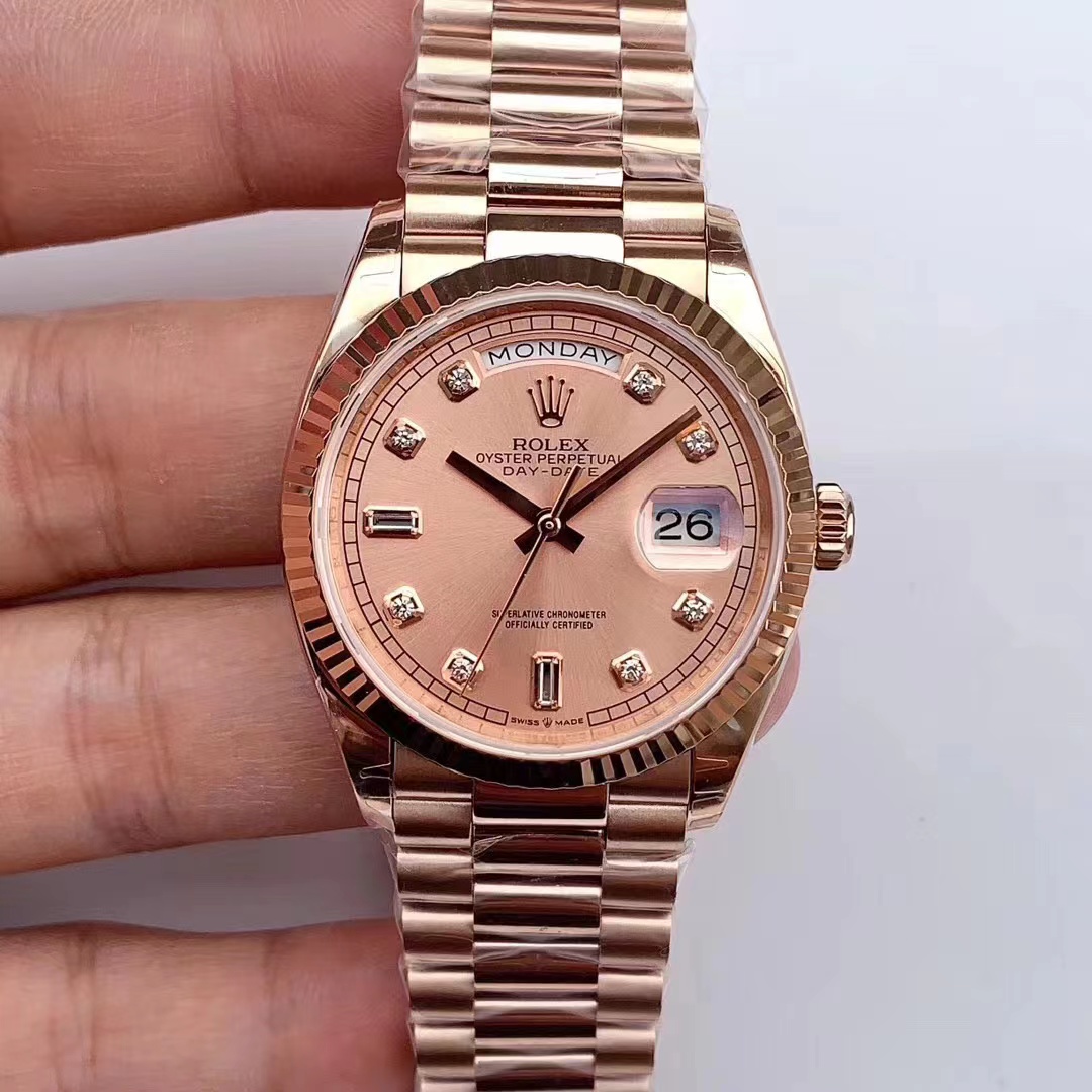 Replica Rolex 5A Quality ETA 2836 Movement 904L Steel 1：1 36mm Noob Factory Day Date Watch