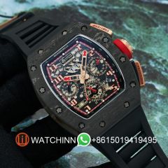 Replica Richard Miller 5A Quality Clone Timing Function Movement 1：1 42*50mm Carbon Fibre Case KV Factory
