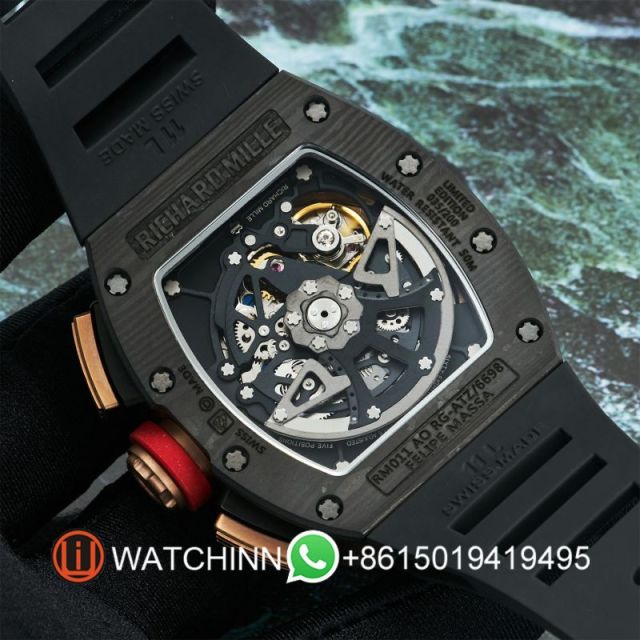 Replica Richard Miller 5A Quality Clone Timing Function Movement 1：1 42*50mm Carbon Fibre Case KV Factory