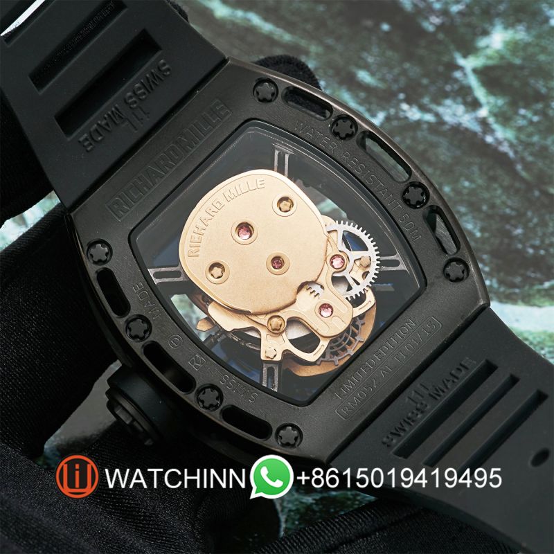 Replica Richard Miller 5A Quality Miyota Movement 1：1 42*50mm Stainless Case Skeleton RM052 Watch
