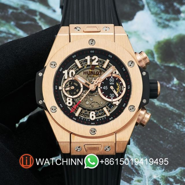 Replica Hublot HB Watch 5A Quality Swiss Clone 1242 Timing Movement 45mm HB Factory Big Bang Watch