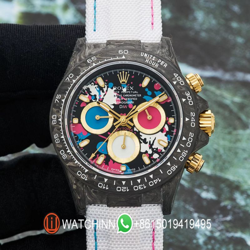 Replica Rolex 5A Quality 7750 Timing Function Movement Carbon Case 1：1 40mm Noob Factory Daytona Watch