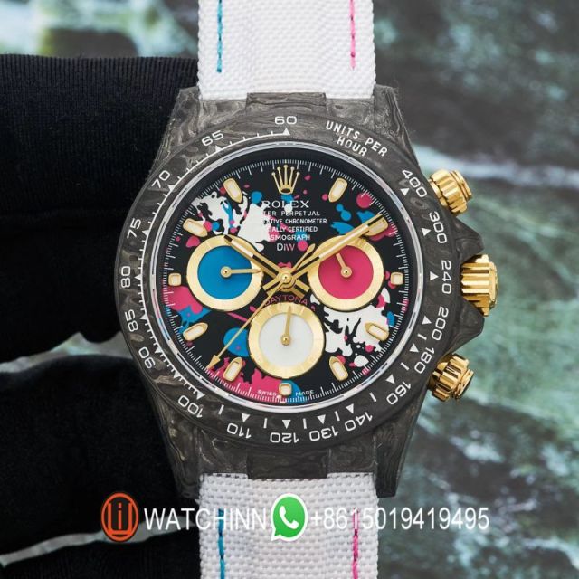 Replica Rolex 5A Quality 7750 Timing Function Movement Carbon Case 1：1 40mm Noob Factory Daytona Watch