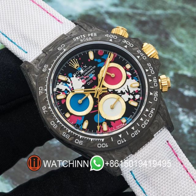 Replica Rolex 5A Quality 7750 Timing Function Movement Carbon Case 1：1 40mm Noob Factory Daytona Watch