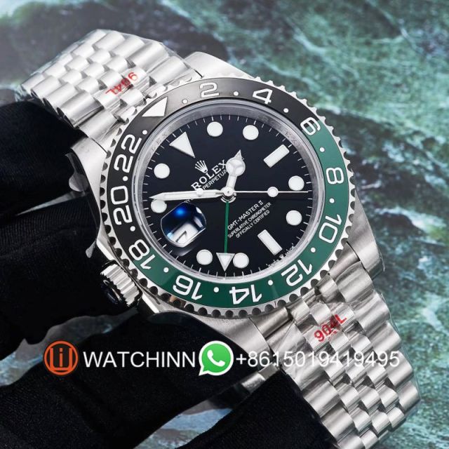 2022 Replica Rolex Watch 5A Quality 3285 Movement 904L Steel Sprite 40mm V9 Factory GMT Master Watch