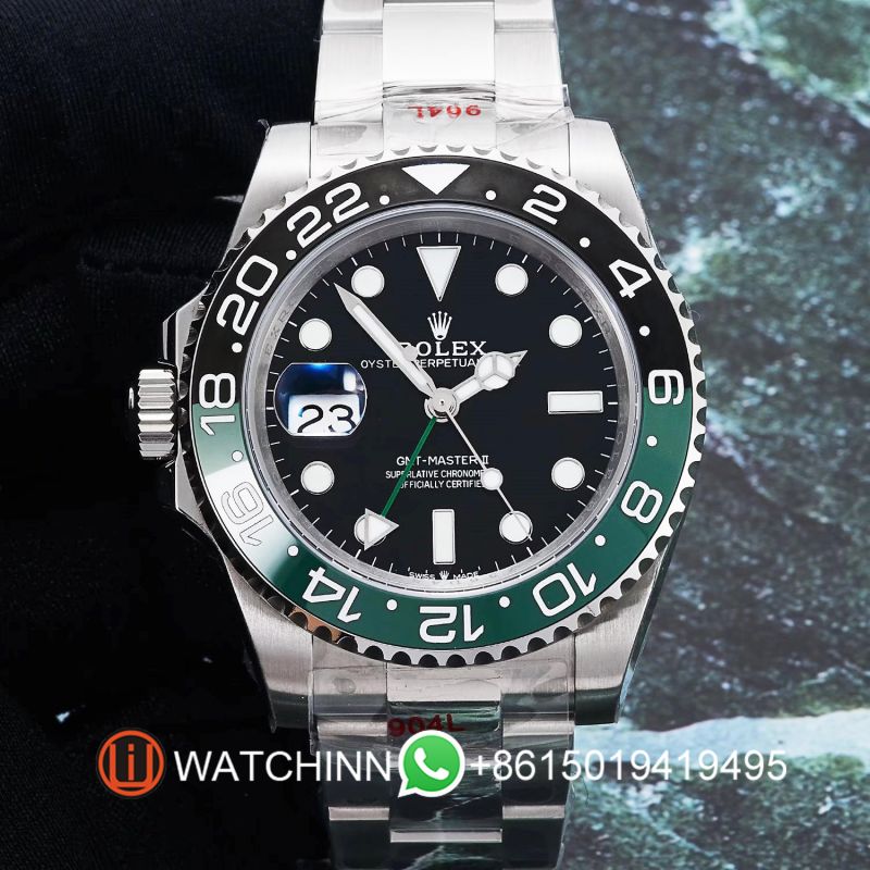 2022 Replica Rolex Watch 5A Quality 3285 Movement 904L Steel Sprite 40mm V9 Factory GMT Master Watch