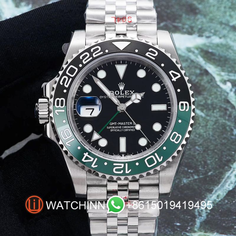 2022 Replica Rolex Watch 5A Quality 3285 Movement 904L Steel Sprite 40mm V9 Factory GMT Master Watch