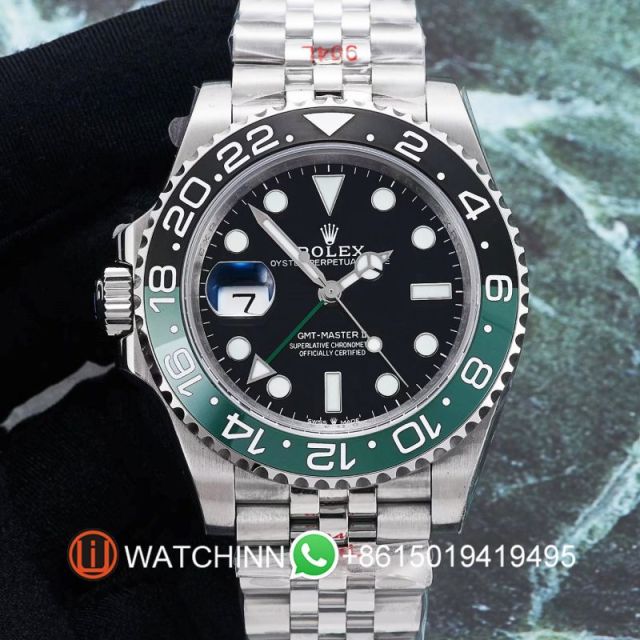 2022 Replica Rolex Watch 5A Quality 3285 Movement 904L Steel Sprite 40mm V9 Factory GMT Master Watch