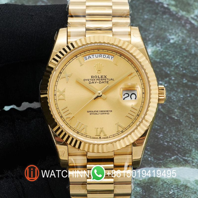 Replica Rolex 5A Quality ETA 2836 Movement 904L Steel 1：1 41mm Noob Factory Day Date Watch