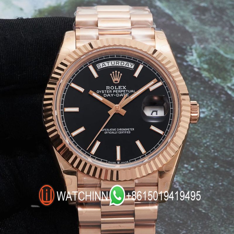 Replica Rolex 5A Quality ETA 2836 Movement 904L Steel 1：1 40mm Noob Factory Day Date Watch