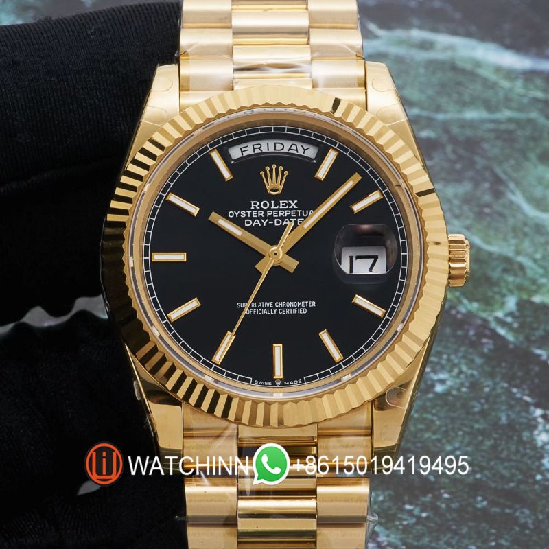 Replica Rolex 5A Quality ETA 2836 Movement 904L Steel 1：1 40mm Noob Factory Day Date Watch
