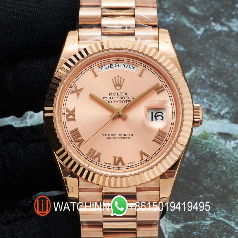 Replica Rolex 5A Quality ETA 2836 Movement 904L Steel 1：1 41mm Noob Factory Day Date Watch