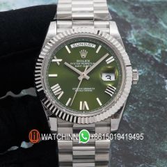 Replica Rolex 5A Quality ETA 2836 Movement 904L Steel 1：1 40mm Noob Factory Day Date Watch
