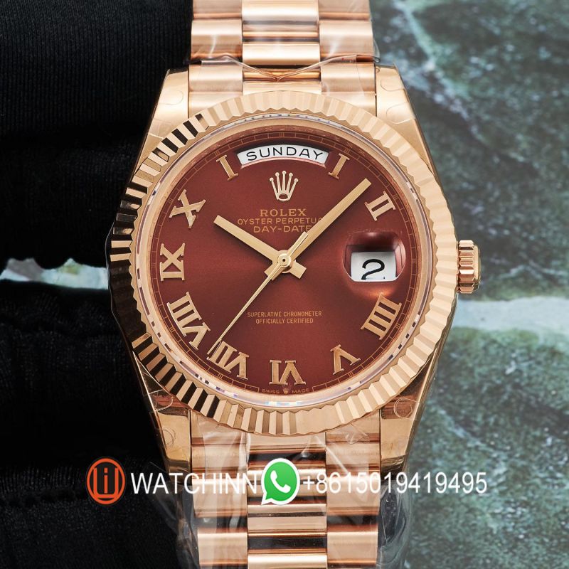Replica Rolex 5A Quality ETA 2836 Movement 904L Steel 1：1 41mm Noob Factory Day Date Watch