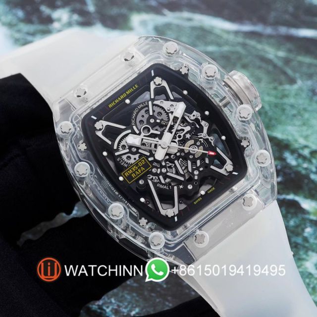 Replica Richard Miller 5A Quality Clone Movement Ceramic Case Skeleton 1：1 42*50mm Noob Factory RM035 Watch