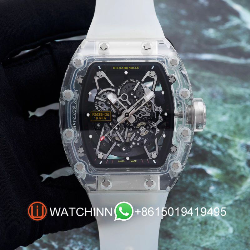Replica Richard Miller 5A Quality Clone Movement Ceramic Case Skeleton 1：1 42*50mm Noob Factory RM035 Watch