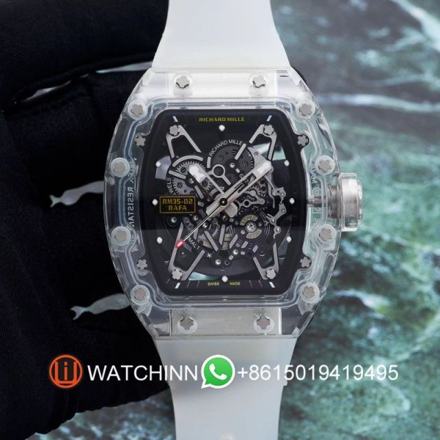 Replica Richard Miller 5A Quality Clone Movement Ceramic Case Skeleton 1：1 42*50mm Noob Factory RM035 Watch