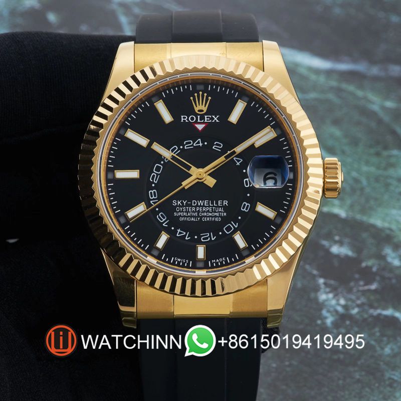 Replica Rolex Watch 5A Quality 9001 Clone Movement 904L Steel 1：1 42mm Noob Factory Sky Dweller Watch