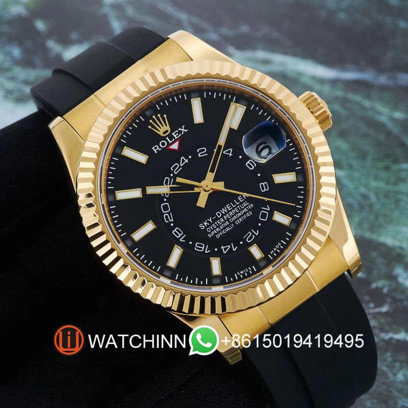 Replica Rolex Watch 5A Quality 9001 Clone Movement 904L Steel 1：1 42mm Noob Factory Sky Dweller Watch