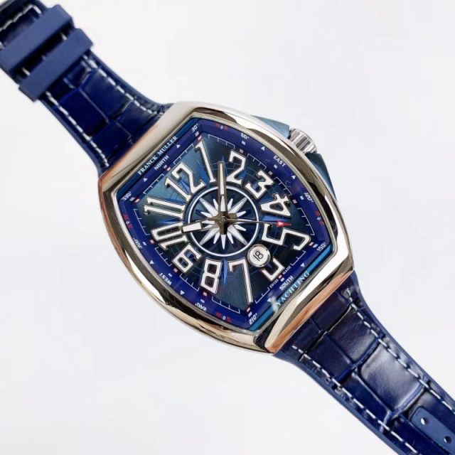 Replica Franck Muller 5A Qualit ETA 2824 Movement Stainless Steel 1：1 44*54mm Yachting V45 Watch